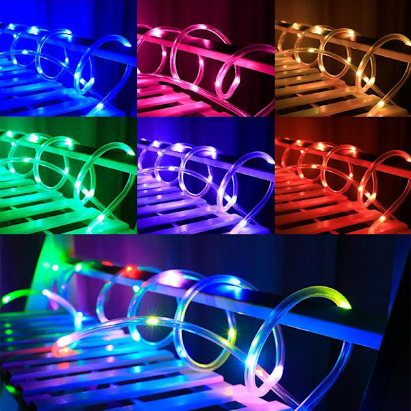 16-färgs fjärrkontroll ljusslinga RGB färgglada rörljus USB type 12 meters 100 lights