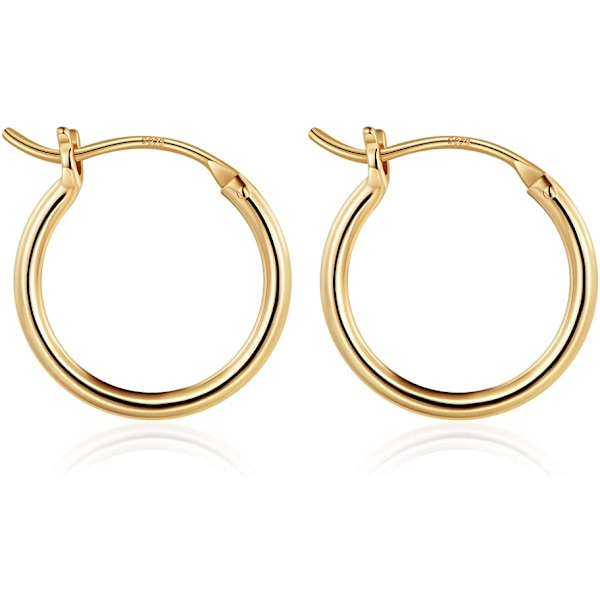 14K guldpläterade 925 sterling silver kvinnors guldring örhängen