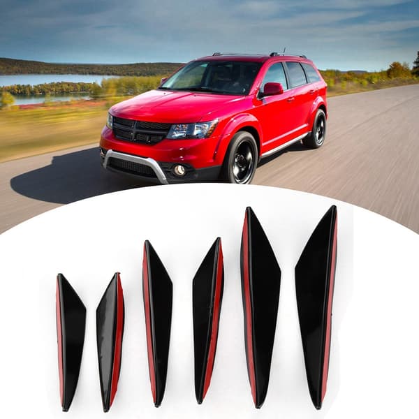 6 stk. Blank Sort Bil Front Kofanger Vindkniv Trim Front Bar Universal