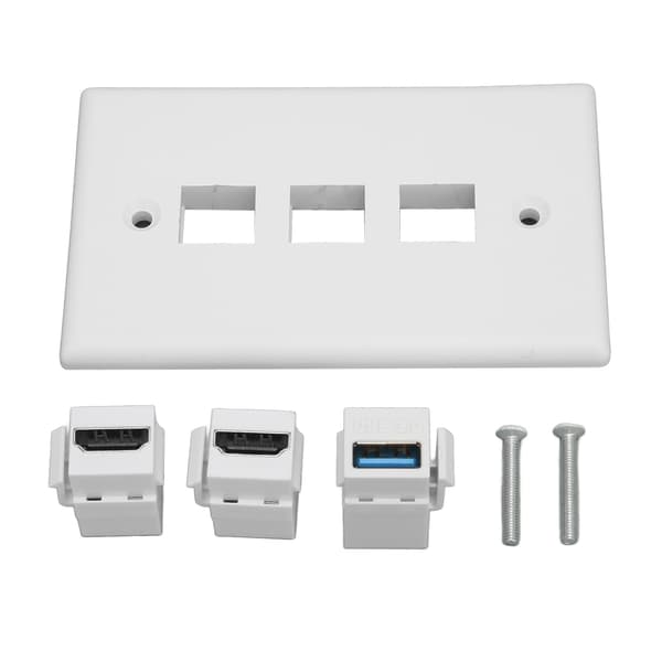 HD Multimedia Interface Ethernet USB -seinälevy, 2 porttia HDMI Keystone, 1 portti USB 3.0