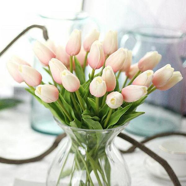 10 stk Real-touch Kunstige Tulipan Blomster Hjem Bryllupsfest Decor B