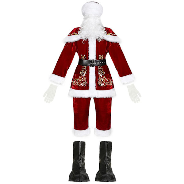 Printed jultomtekostym för män XL