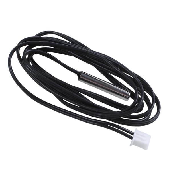 2X NTC 10K Ohm Vanntett Digital Termisk Temperatursensor Probe 1M Svart & silver