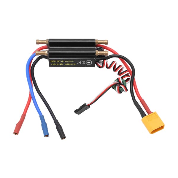 30A RC-båd vandtæt børsteløs ESC 2-4S elektrisk hastighedsregulator til 450 mm bådmodel