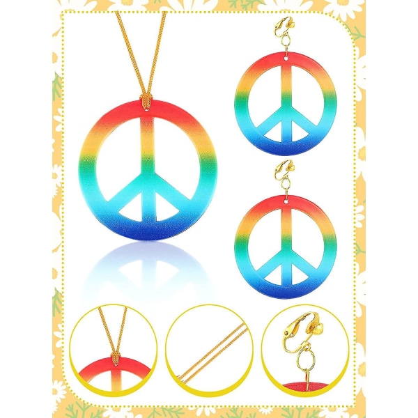 4-delad Hippie Kläder Tillbehör Set