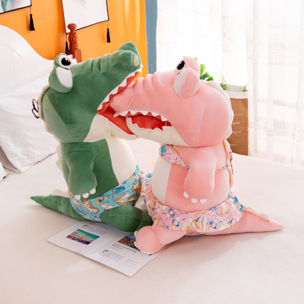 Söt stor mun krokodil plysch leksak krokodil docka kudde docka green 50cm