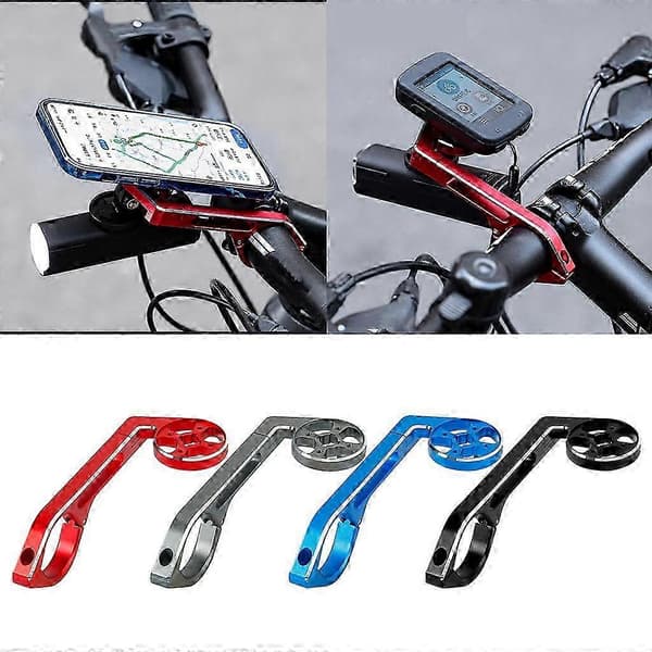 Sykkelcomputerholder Speedometer kilometerteller Styreforlengelse Frontmontert Styre Stang Computerfeste Brakett Grå 25-26s[dt]