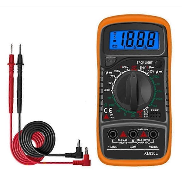 XL830L Digitalt Multimeter: AC/DC Spænding, Strøm, Modstandstester med LCD