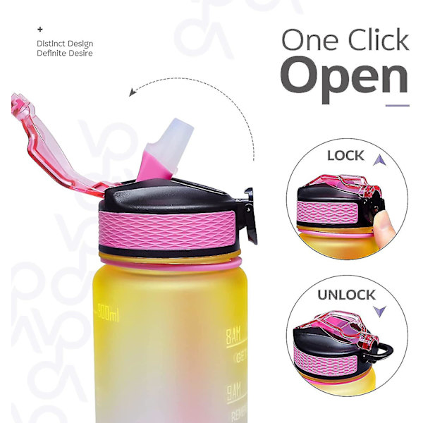 32oz Bpa gratis dricksvattenflaska för friluftsentusiaster Ombre Yellow Pink