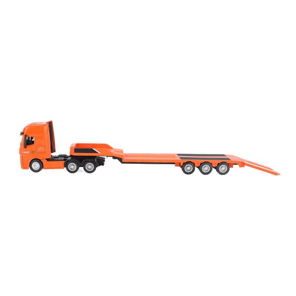 Alloy Engineering Fladvognstrailer Legetøj 1 50 Skala Statisk Model Orange til Børn Over 8 År