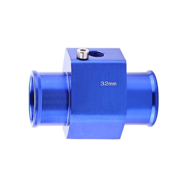 Universal Metal Bil Vand Temp Led Rør Slange Temperatursensor Adapter Blå 32mm