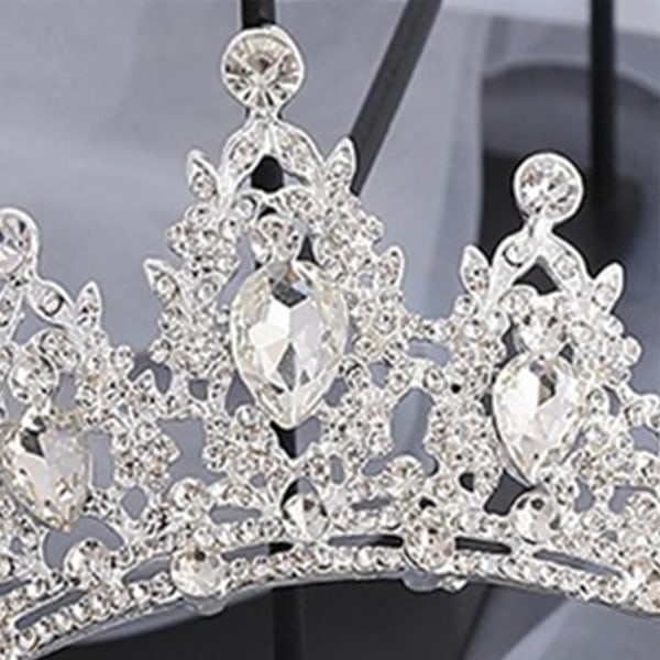 Elegant Alloy Rhinestone Bryllupskrone Hodebånd for Kvinner, Perfekt Hårtilbehør for Ball og Kostymefester