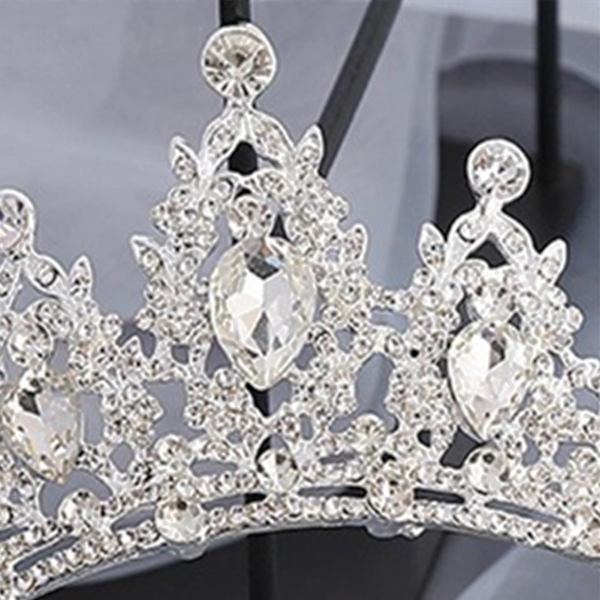 Elegant Legering Rhinestone Bryllupskrone Hovedbånd til Kvinder, Perfekt Hårtilbehør til Prom og Kostumefester