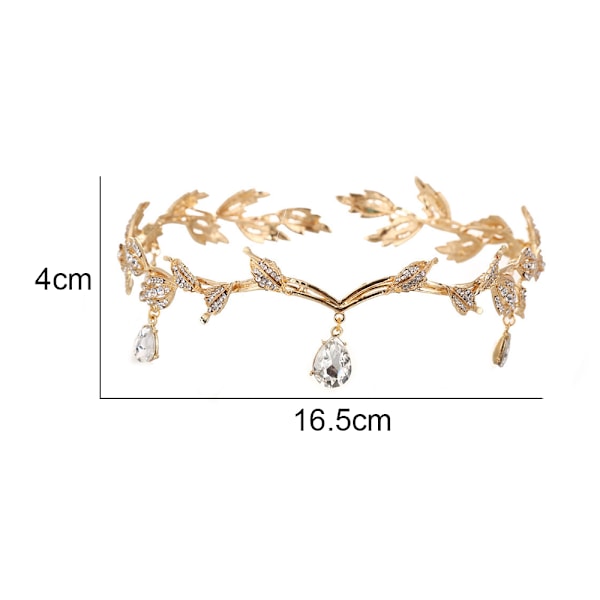 Girls Rhinestone Tiara Pannband - Bal Party Hår Smycken Gold