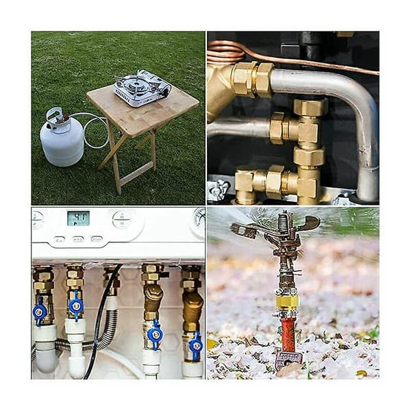 Gassadapter Kobber Gasslangeadapter Gassylinder Tilkoblingsadapter, 2 Stykker