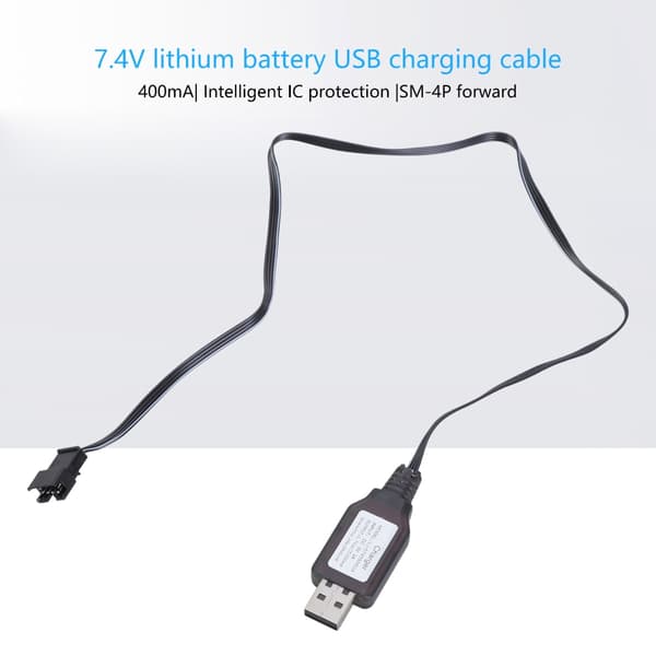 USB-laddningskabel SM4P USB-laddningskabel för 7,4 V litiumbatterier i RC-modeller