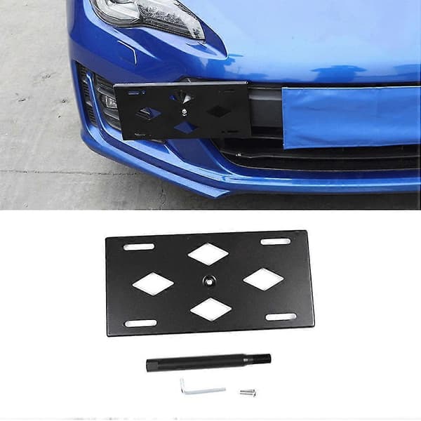 Frontfanger slepekrok nummerskiltmonteringsbrakettholder for BRZ 2012-2020 tilbehør, svart