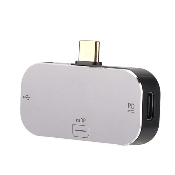 USB C -keskitin 3 in 1 Type C uros Mini DP 2 Type C naaras -telakointiasema Windowsille, Androidille ja OS X:lle
