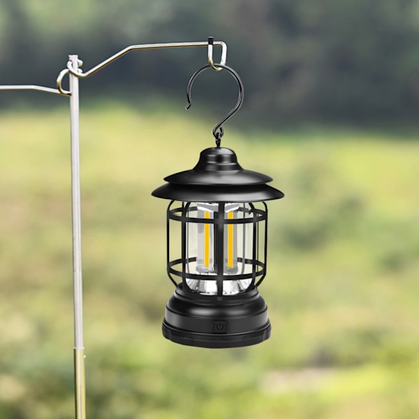 Superljus Retro LED Campinglampa - Portabel Utomhusbelysning med Batteriladdningsfunktion