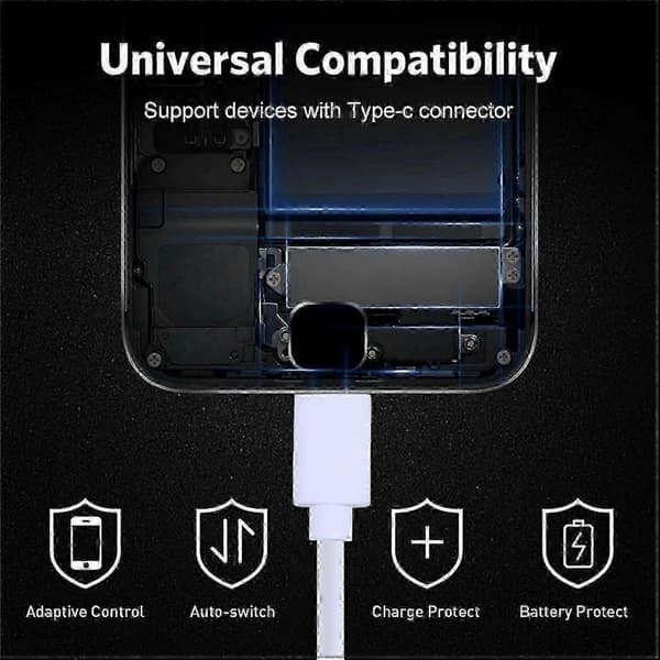 iPhone 15 -sarjan USB-C–USB-A-punottu latauskaapeli, 50 cm, musta/monivärinen 5