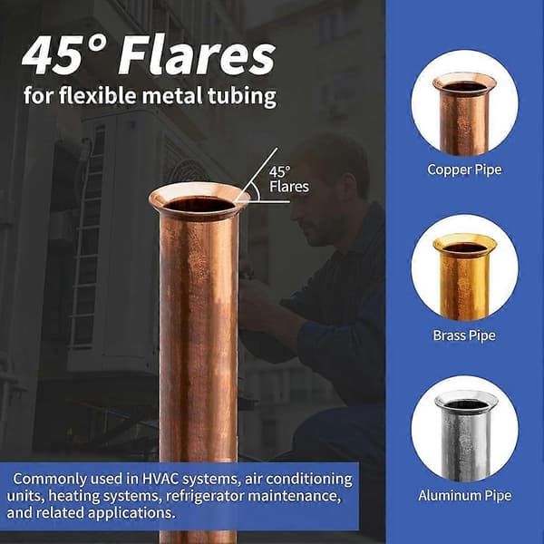 DSZH Flaring Tool för VVS Koppar Flare Tool med metriska och imperiala integrerade klämmor 45° excentrisk rörflänsverktygssats