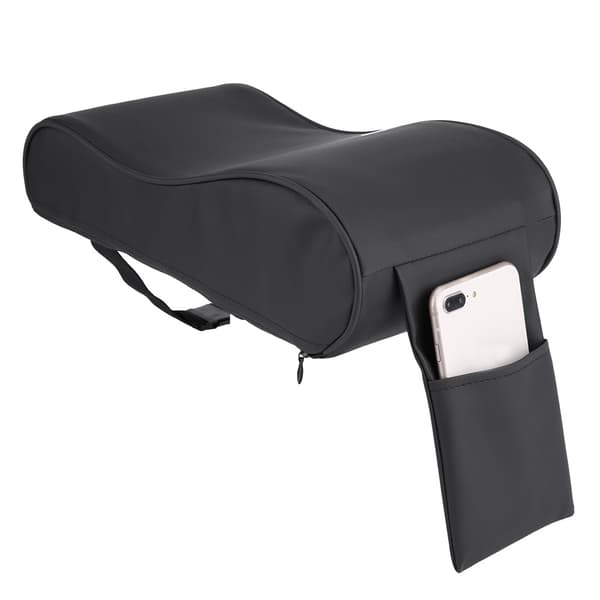 Universal läder bilarmstödsdyna Memory Foam autokuddemattor med mobilficka