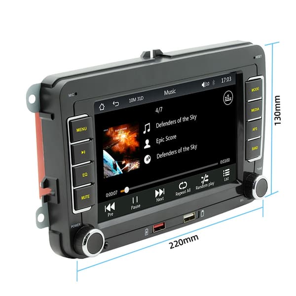 F9070W Bilradio / CarPlay & Android Auto - 7 tommer til Volkswagen 1300
