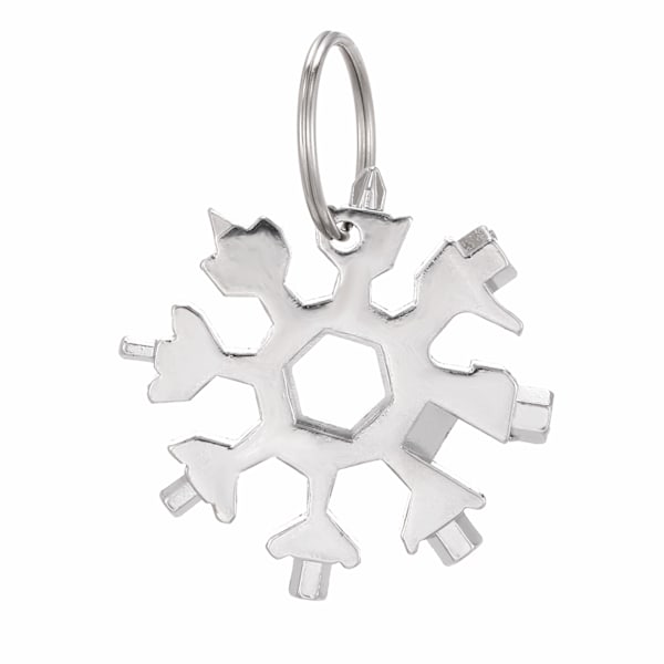 18 i 1 Snowflake Multi-tool Pocket Tool Flasköppnare nyckelring Silver