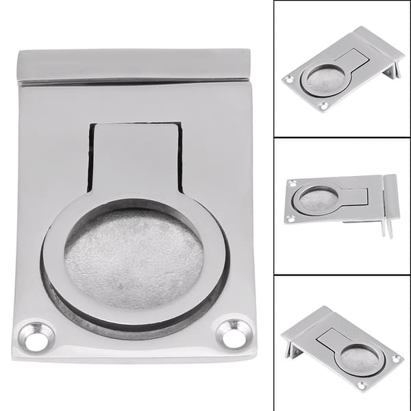 Rostfritt stål Ringhandtag Flush Hatch Locker Skåp Drag Lyft Marinbåt 57 * 40mm