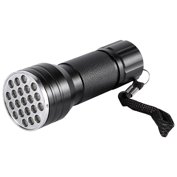 Premium UV 21 LED Lommelykt med Aluminiumskropp og Violett Bakgrunnsbelysning for Effektiv Deteksjon