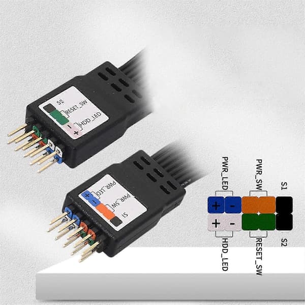 Fleksibel PC Frontpanel Forlængerledning Med Solid Pin 2Pin Til 9Pin Til Pålidelige Strømafbrydere Og HDD LED-forbindelse Flerfarvet 30cm