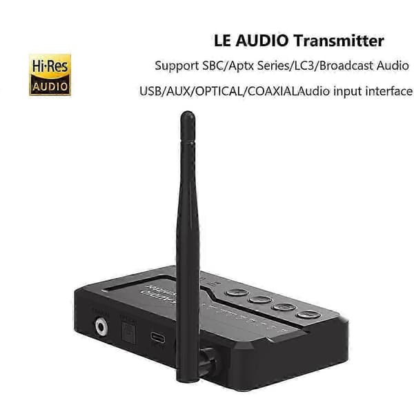 [DT]LE Audio Bluetooth 5.3 lydsenderadapter til tv-hovedtelefoner med tabsfri Auracast LC3 til spil