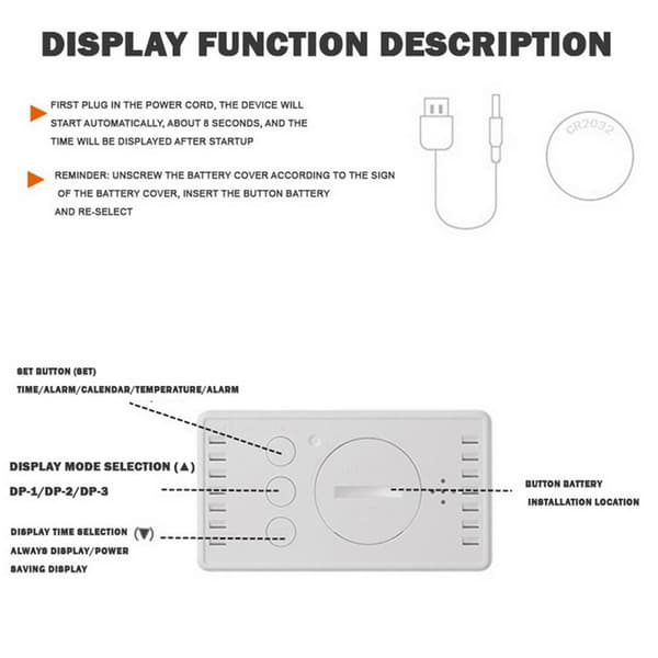 LED Spegel Digital Väckarklocka Multifunktionell Mini Elektronisk Klocka för Sovrum Vardagsrum Kontor