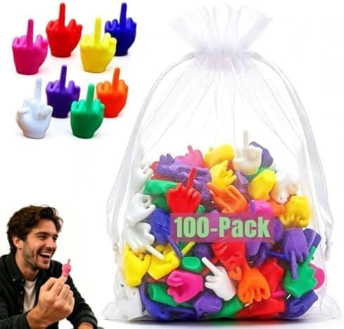 Mini langfingre fargerike \"Flip the Bird\" små hender (100 stk) 100 Pcs
