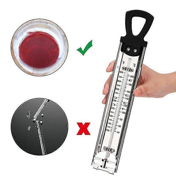 Køkkenkogetermometer i rustfrit stål til syltetøj, sukker, hjemmebrug, husholdningstemperaturdetektor