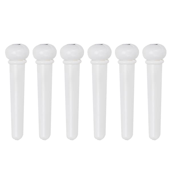 6 stk. brostift i plast, akustisk gitar, plugger, strengeinstrumenttilbehør