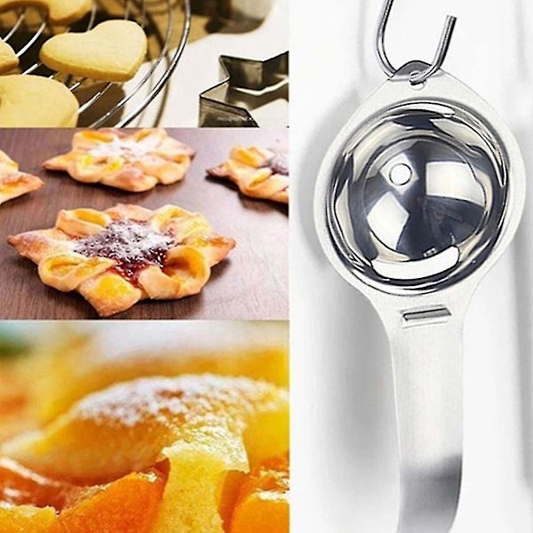 Soikea munanerotin Keltuainen Valkoinen suodatinmunanerotin elintarvikelaatuinen ruostumaton teräs (17*7cm)