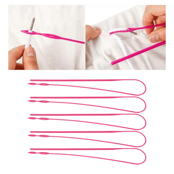 10-pack Rosaröda Flexibla Plastsnörträdare – Enkelt Ersättningsverktyg för DIY-projekt