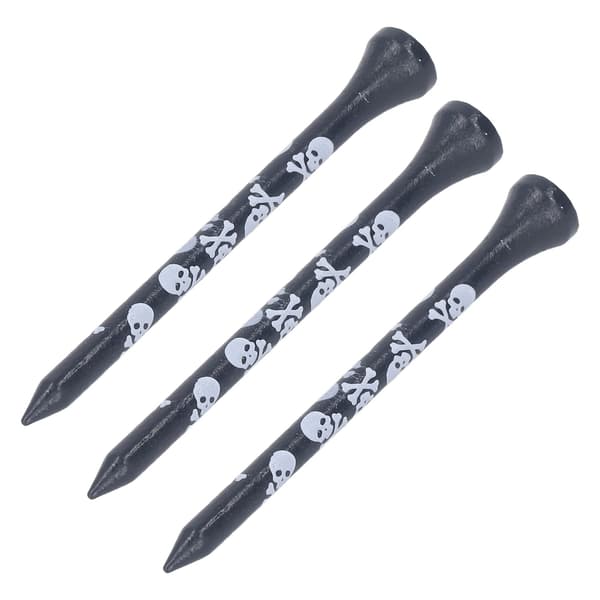 Golftees af bambustræ, 30 stk., 8 cm, trykt kraniedesign, golftilbehør