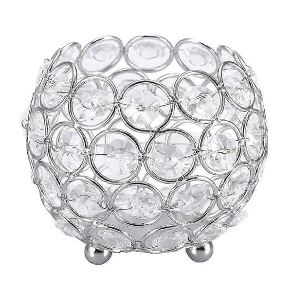 Kristall Te Ljusstake Bröllopsdekoration Bordsdekorationer (silver Diameter 10cm)