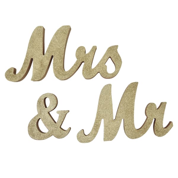 Mr Mrs Skylt Bröllopsbordsdekoration Guld Bokstav Ornament Jubileumsfestdekorationer