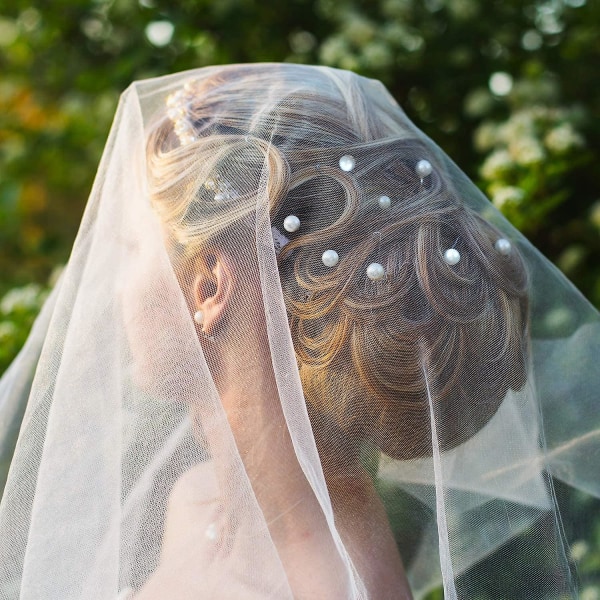 10 stk bryllupsblomst hårnåler, hvit blomst/perle strass hårnåler U-formede hårnåler for brude bryllup kvinner hår Pearl