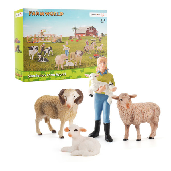 Djur miniatyr figurer modell, varelser leksak figurer Set Shepherd