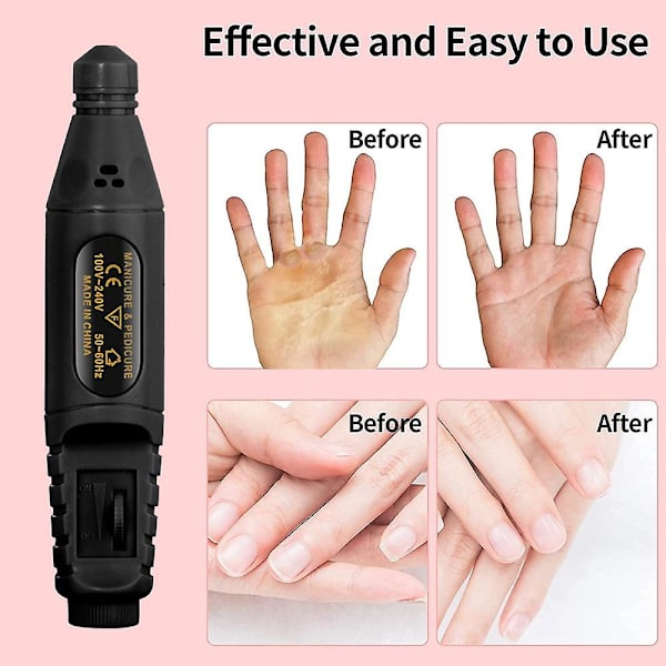 Elektrisk nagelborrmanikyr och pedikyrvårdsset USB black
