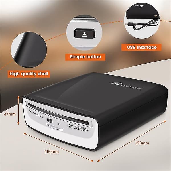 Til Android-afspiller Ekstern bilradio Cd Dvd-skiveboksafspiller 5v Usb-interface[dt]