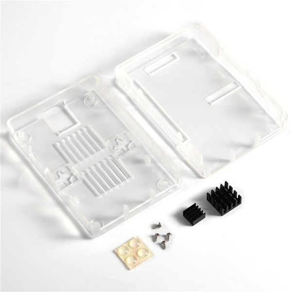 Transparent ABS-fodral med 2 kylfläktar för Raspberry Pi 3B 2B Plus