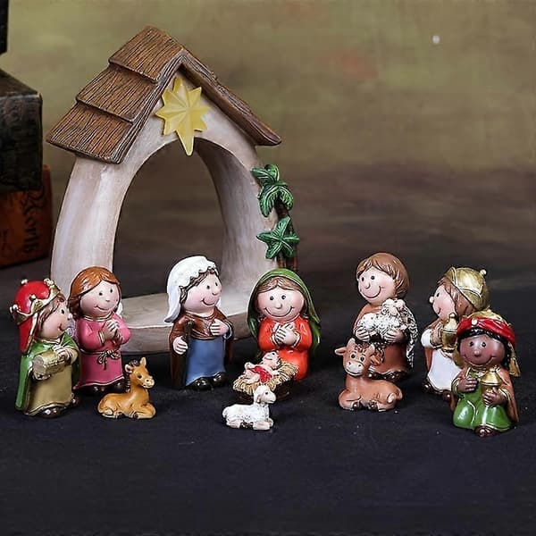 Julkrubba Scenprydnader Karaktärsdekorationer Julklappar