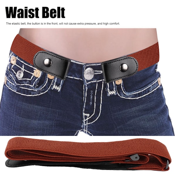 Stilige, elastiske jeans med stretch i livet for menn og kvinner med lysebrunt spenne