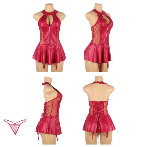Underkläder, sexig och elegant nattlinne, röd T40-42, sexig set, sexiga damunderkläder, strumpebandsnattlinne och underkläder