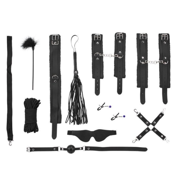 SM Kit 10 delar, HUGBOX BONDAGE Black för snabba, intensiva, multipla och diskreta orgasmer